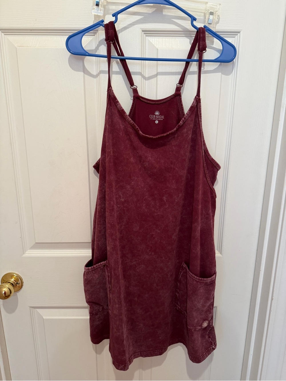 Club Social Jadelynn Brooke Burgundy Romper Overalls Size L